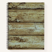 Groene katoenkern van hout, in de vorm van vloed,  notitieboek (Voorkant)