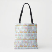 Groene Katten Bibliotheek Lieve Meisje Pastel Leze Tote Bag (Voorkant)