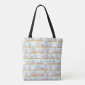 Groene Katten Bibliotheek Lieve Meisje Pastel Leze Tote Bag (Achterkant)