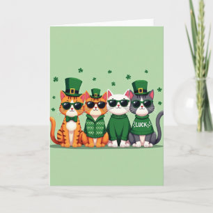 Groene Katten Geluks Patroonkaart Kaart