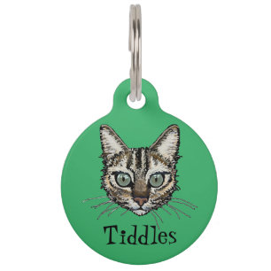 Groene katten ID-label Huisdierpenning