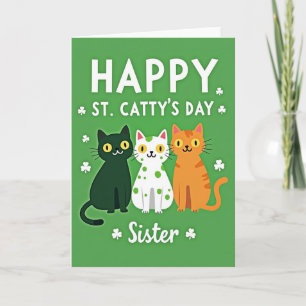 Groene Katten Klaverzusters Kaart