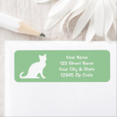 Groene kattenlabels met aangepast retouradres etiket (Insitu)