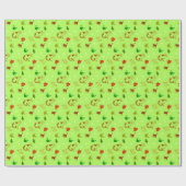 Groene Kattenliefhebber Kerst Cadeaupapier (Vlak)