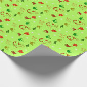 Groene Kattenliefhebber Kerst Cadeaupapier (Hoek)