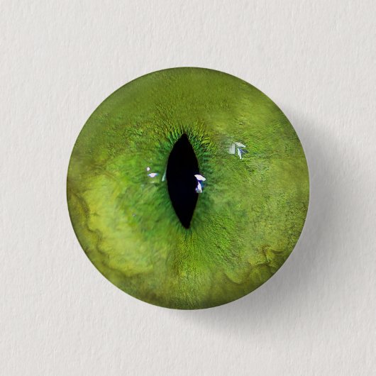 Groene kattenoog ronde button 3,2 cm (Voorkant)