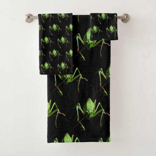Groene Katydid Pattern Bath Towel set Bad Handdoek (Insitu)