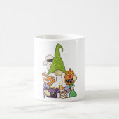 Groene Kawaii Halloween Gnome Cartoon Illustratie Koffiemok (Center)