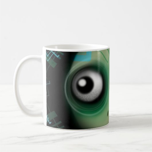 Groene Kawaii Monster Koffiemok (Links)