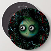 Groene Kawaii Monster Ronde Button 6,0 Cm (Voorkant /achterkant)