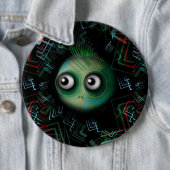Groene Kawaii Monster Ronde Button 6,0 Cm (In situ)