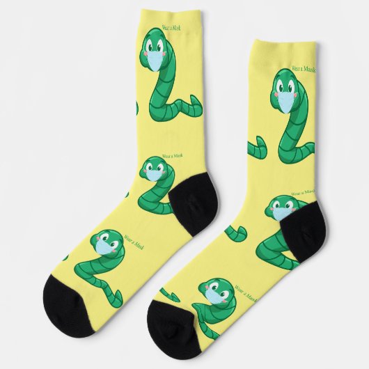 Groene Kawaii Worm Thunder_Cove Sokken (Links)
