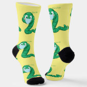 Groene Kawaii Worm Thunder_Cove Sokken (Gebogen)