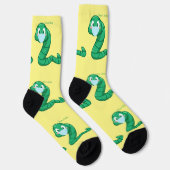 Groene Kawaii Worm Thunder_Cove Sokken (Rechts)