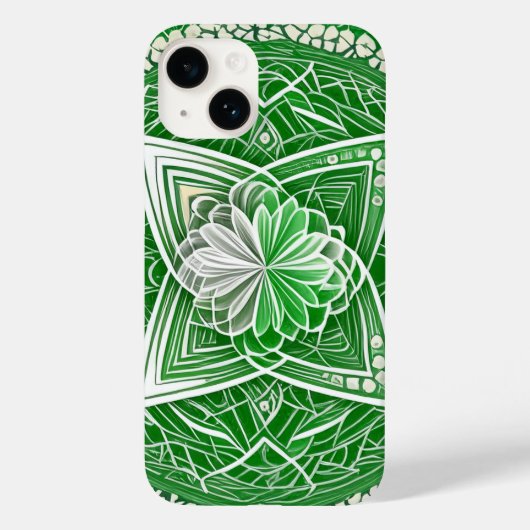 Groene Keltische Bloem Hart Chakra Heilige Geometr Case-Mate iPhone Case (Achterkant)