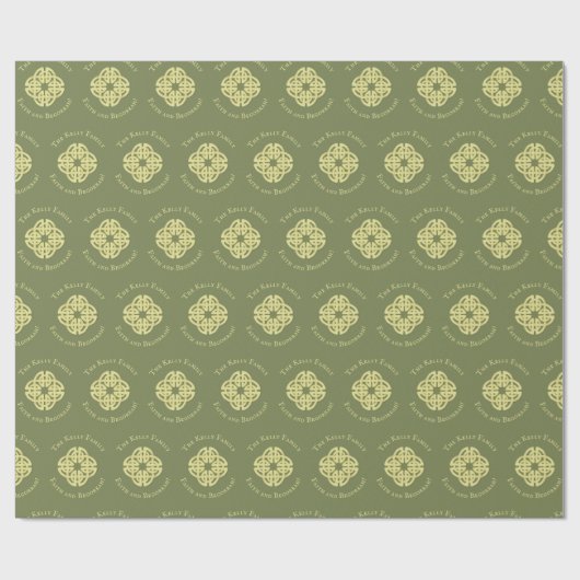 Groene Keltische Cross Classic Custom Cadeaupapier (Vlak)