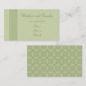 Groene Keltische Custom Wedding Gift Registry Kaar Informatiekaartje (Voorkant / Achterkant)
