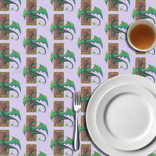Groene Keltische Draak Paarse Fantasie Knoopwerk Tafelkleed