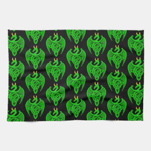 Groene Keltische Dragon Keukenhanddoek