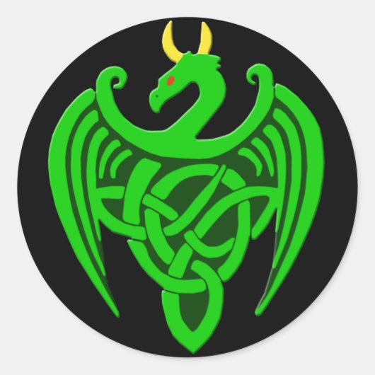 Groene Keltische Dragon Stickers (Voorkant)
