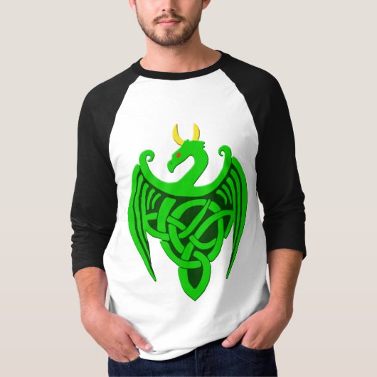 Groene Keltische Dragon T Shirt (Voorkant)