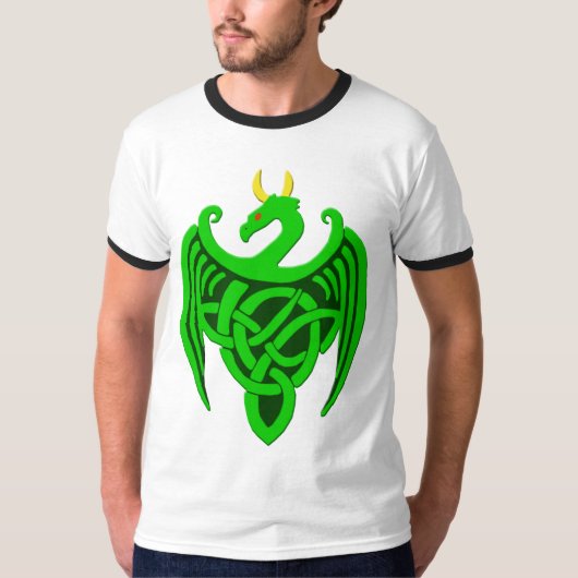 Groene Keltische Dragon T Shirt (Voorkant)