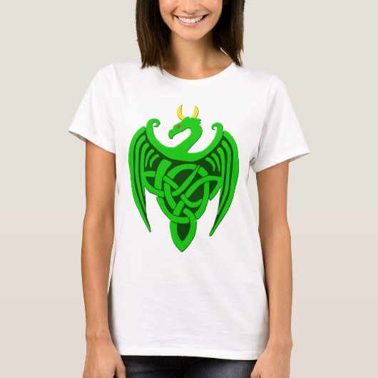 Groene Keltische Dragon T Shirt (Voorkant)