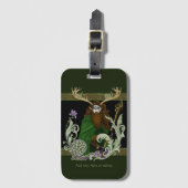 Groene Keltische Geweien Man Bagagelabel (Voorkant (verticaal))