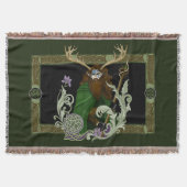 Groene Keltische Geweien Man Deken (Voorkant)