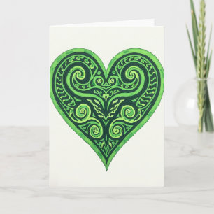 Groene Keltische Hart Kunstkaart Kaart