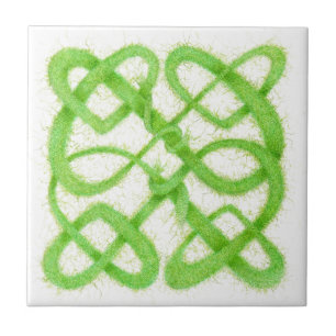 GROENE KELTISCHE KNOOP 10,8 cm keramiektegel Tegeltje