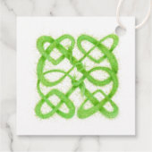 GROENE KELTISCHE KNOOP 2"Vierkante Garen Labels (Achterkant)