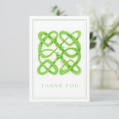 GROENE KELTISCHE KNOOP 3.5x5 Flat Dank u kaart (Staand voorkant)