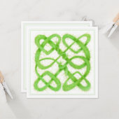 GROENE KELTISCHE KNOOP 5.25"Vierkante Vlakke Kaart (Voorkant / Achterkant in situ)