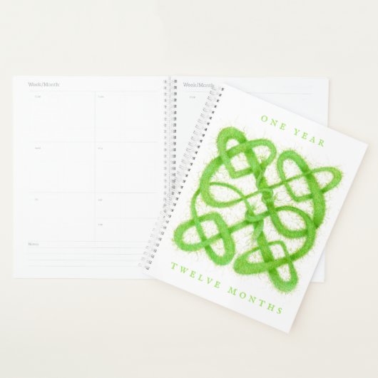 GROENE KELTISCHE KNOOP 8.5x11 Planner / Kalender (Display)