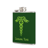 Groene Keltische Knoop Caduceus Heupfles (Links)