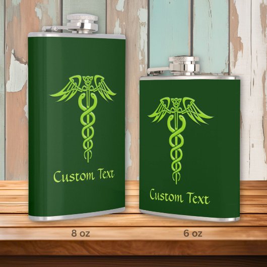 Groene Keltische Knoop Caduceus Heupfles