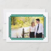 Groene Keltische Knoop Claddagh Bruiloft Save the  Save The Date (Achterkant)