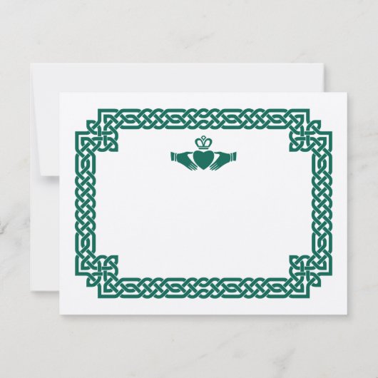 Groene Keltische knoop Claddagh Ierse bruiloft Dan (Achterkant)