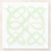 GROENE KELTISCHE KNOOP Glas Onderzetter (Achterkant)