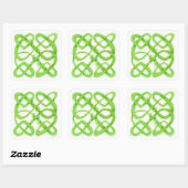 GROENE KELTISCHE KNOOP Grote vierkante Stickers (Vel)