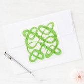 GROENE KELTISCHE KNOOP Grote vierkante Stickers (Envelop)