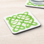 GROENE KELTISCHE KNOOP Hard Plastic Onderzetters (Linkerzijde)