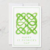 GROENE KELTISCHE KNOOP St. Patrick's Day 5x7 Platt Feestdagenkaart (Voorkant)