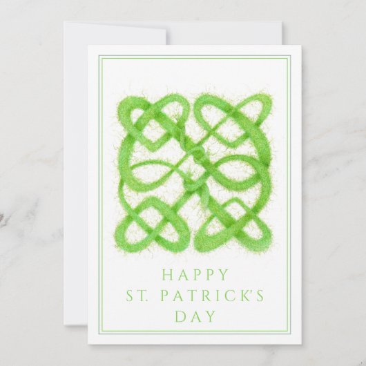 GROENE KELTISCHE KNOOP St. Patrick's Day 5x7 Platt Feestdagenkaart (Voorkant)