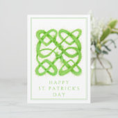 GROENE KELTISCHE KNOOP St. Patrick's Day 5x7 Platt Feestdagenkaart (Staand voorkant)
