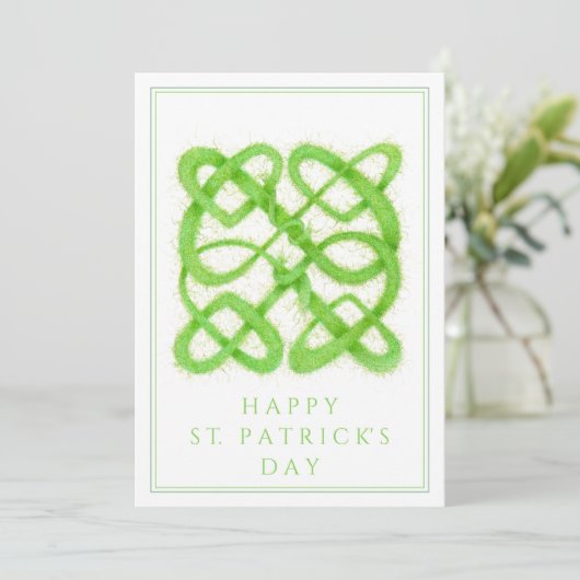 GROENE KELTISCHE KNOOP St. Patrick's Day 5x7 Platt Feestdagenkaart (Staand voorkant)