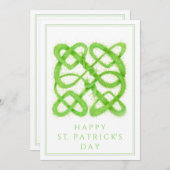 GROENE KELTISCHE KNOOP St. Patrick's Day 5x7 Platt Feestdagenkaart (Voorkant / Achterkant)