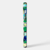 Groene Keltische Knoop Stone Mozaïek iPhone Hoesje (Linkerkant)