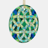 Groene Keltische Knoop Stone Mozaïek Keramisch Ornament (Rechts)